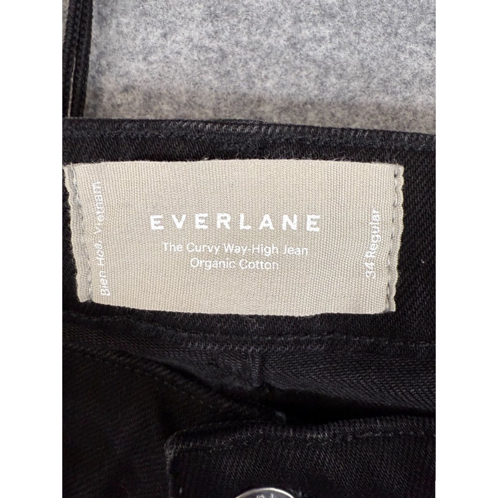 Everlane Everlane Jeans Womens 34R Black Denim Cotton Curvy High Waist Straight Leg Jeans Size 24" / US 00 / IT 34 - 7 Thumbnail