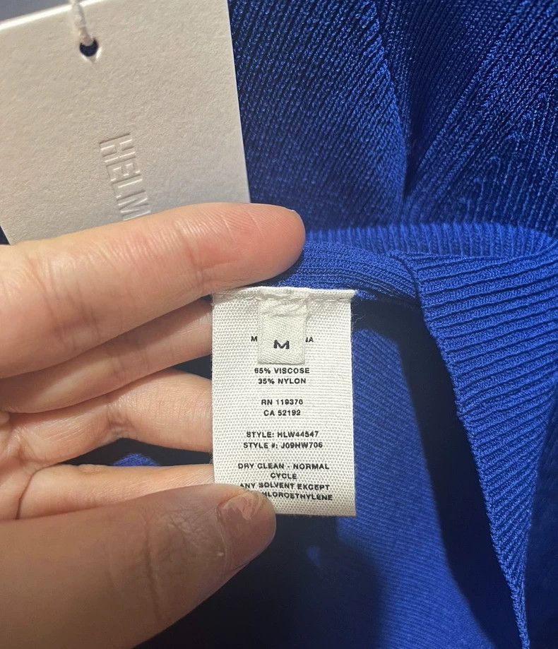Helmut Lang HELMUT LANG Blue and white irregular collar knit sweater Size M / US 6-8 / IT 42-44 - 3 Thumbnail