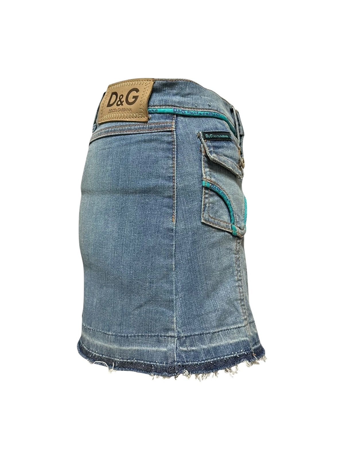 Dolce & Gabbana D&G Distressed Denim Mini Skirt Size 26" / US 2 / IT 38 - 3 Thumbnail