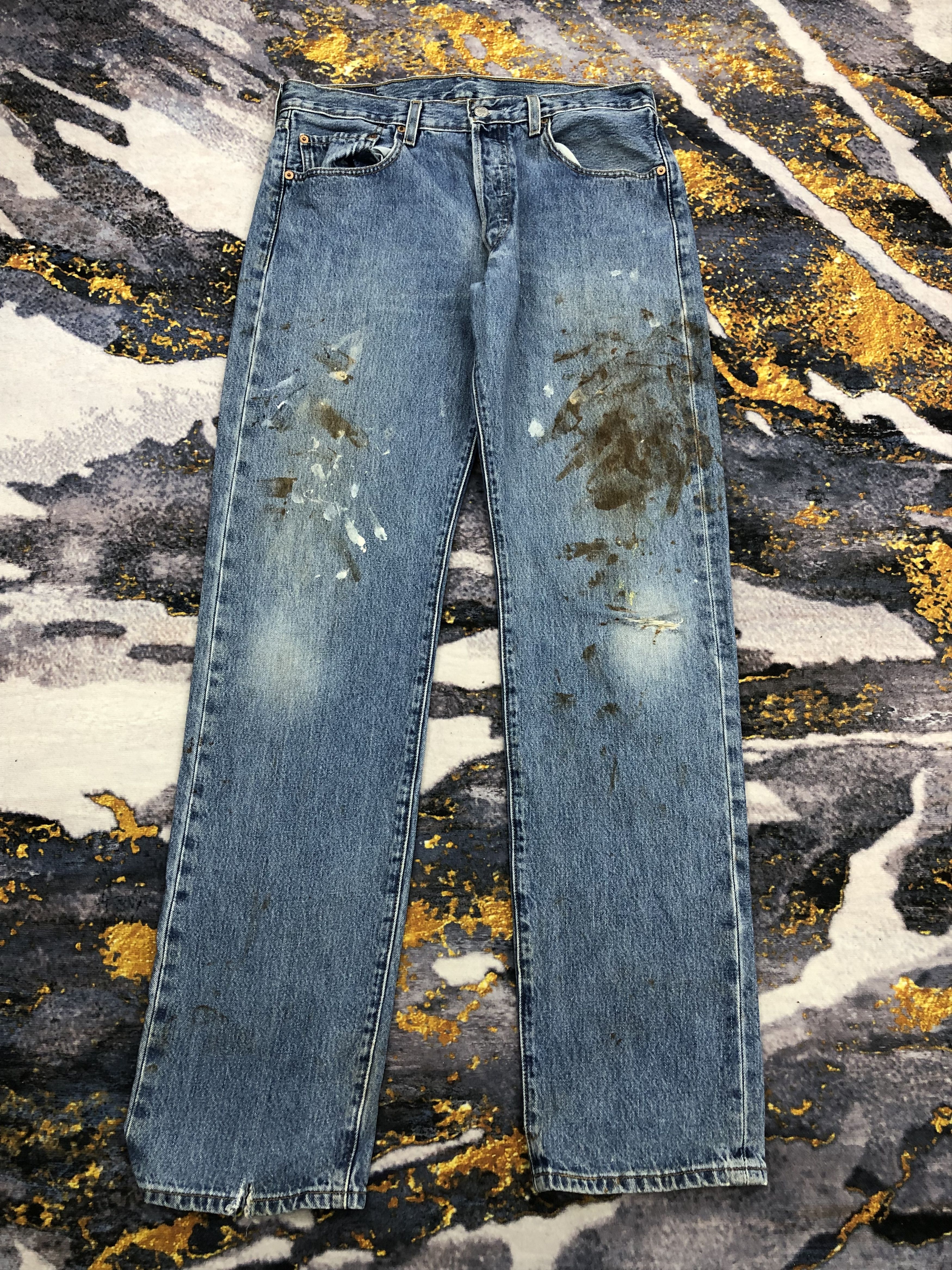 Levi's Vintage Levis 501 Dirty Faded Blue Jeans DPP0154 Size US 34 / EU 50 - 1 Thumbnail