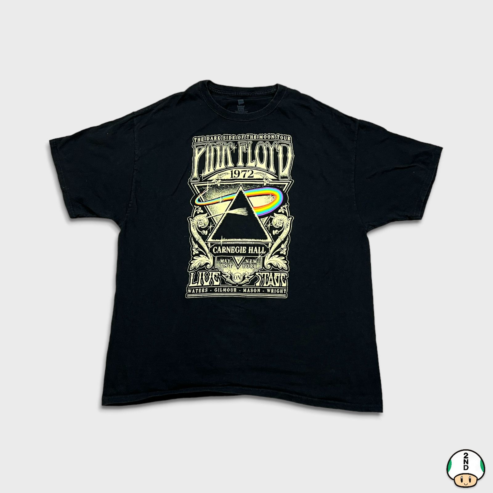 Band Tees × Pink Floyd × Vintage Pink Floyd T Shirt Mens XL Black Carnegie Hall Rock Band Tee Size US XL / EU 56 / 4 - 1 Thumbnail