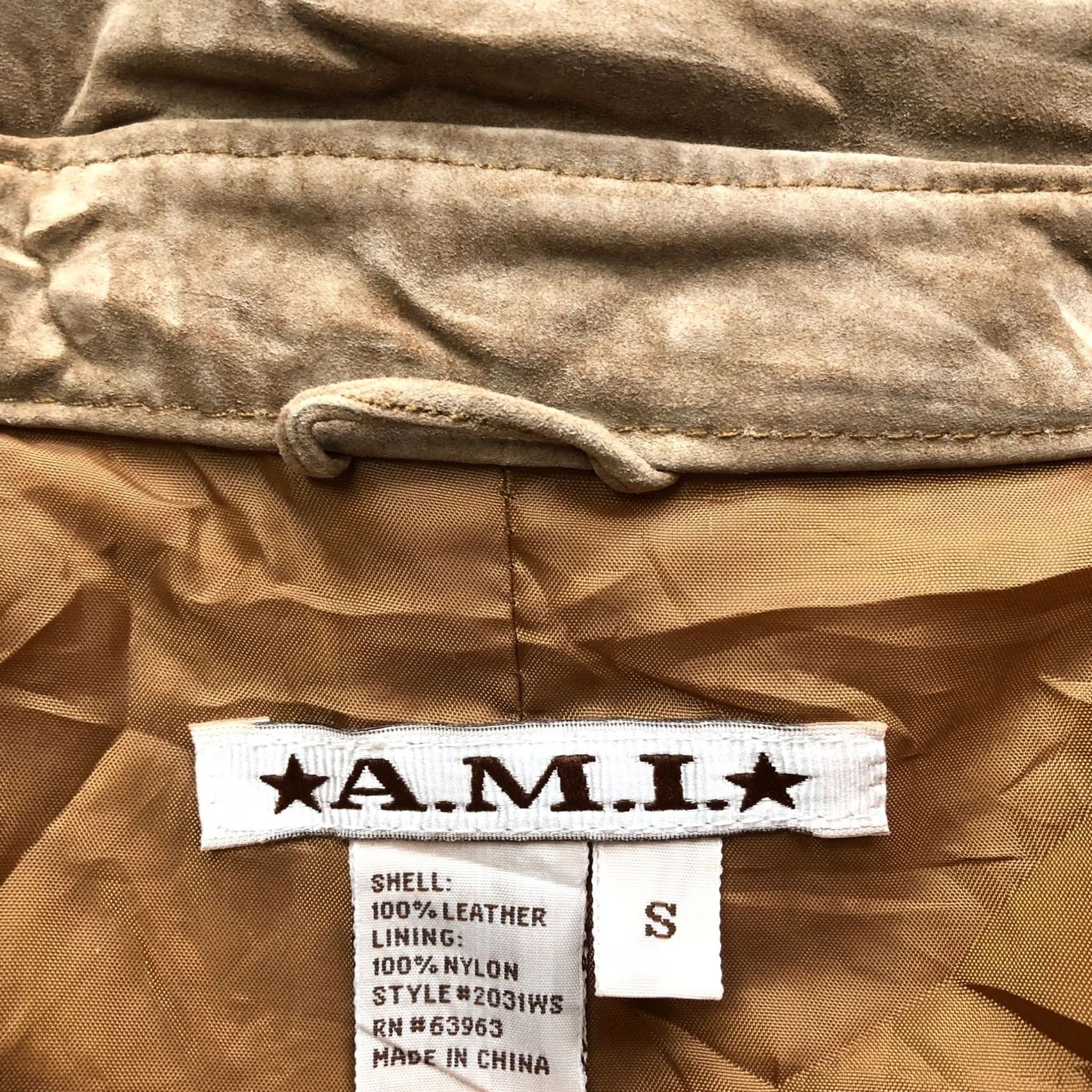 Vintage AMI Suede Leather Lined Jacket Womens Small Pockets Brown Collared Snap Button Zipper? Size S / US 4 / IT 40 - 4 Thumbnail