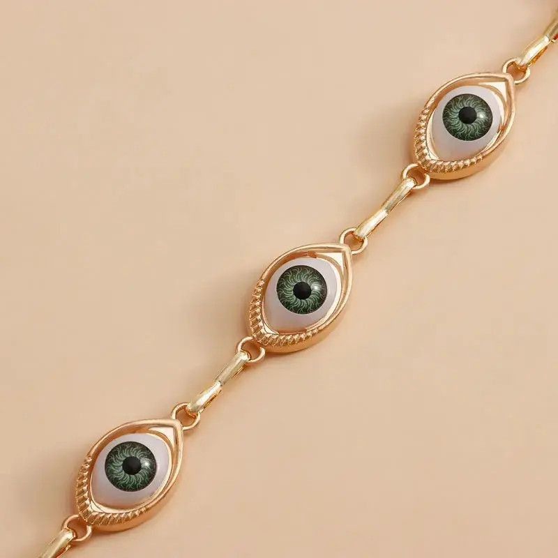 Jewelry Layered Chain Pants Metal Color Evil Eye Key Waist Belt Size ONE SIZE - 4 Thumbnail