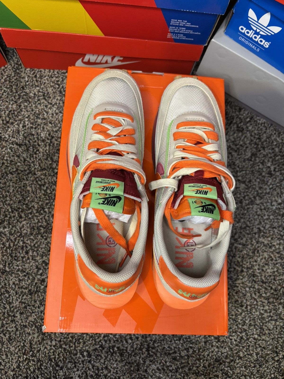 CLOT × Nike × Sacai Sacai X Clot X Nike LDWaffle ‘net orange’ Size US 11 / EU 44 - 7 Thumbnail