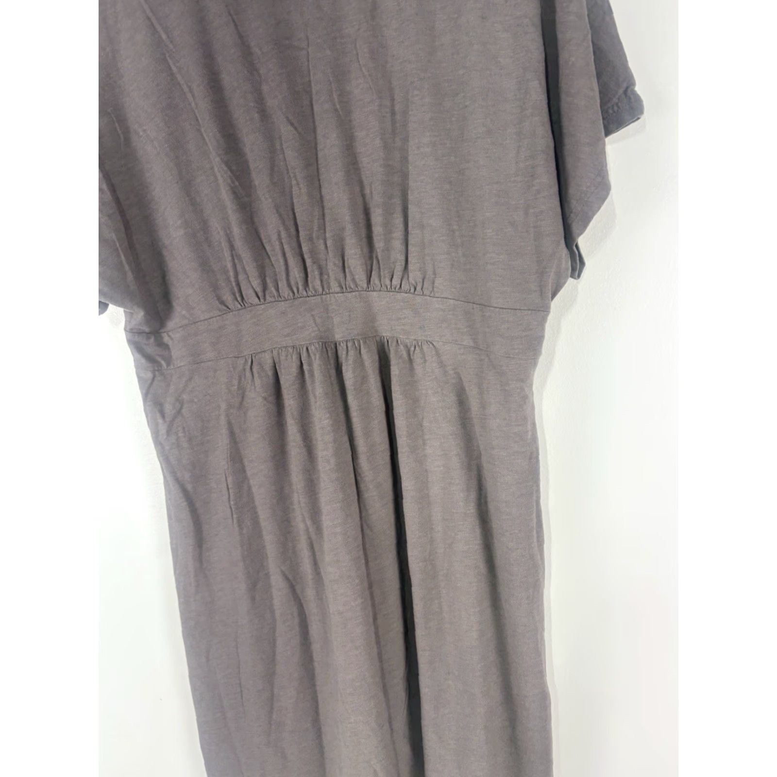 Vintage Garnet Hill Gray Knit A-Line Dress Womens Size M Empire Waist Dolman Sleeve Casual Size M / US 6-8 / IT 42-44 - 6 Thumbnail
