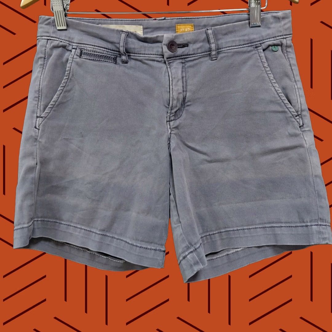 Vintage VINTAGE Pilcro and The Letterpress Gray Cotton Shorts Solid Woven Women Size 27 Size 27" / US 4 / IT 40 - 1 Thumbnail
