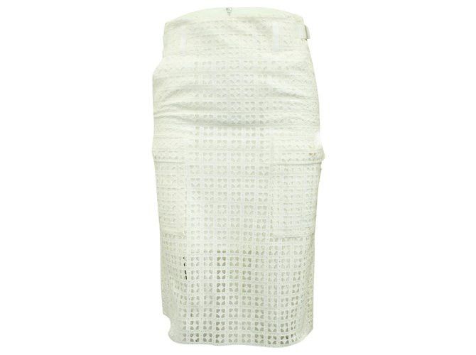 image of Accept OfferSacai Embroidery Lace Mini Skirt in White, Women's (Size 26)