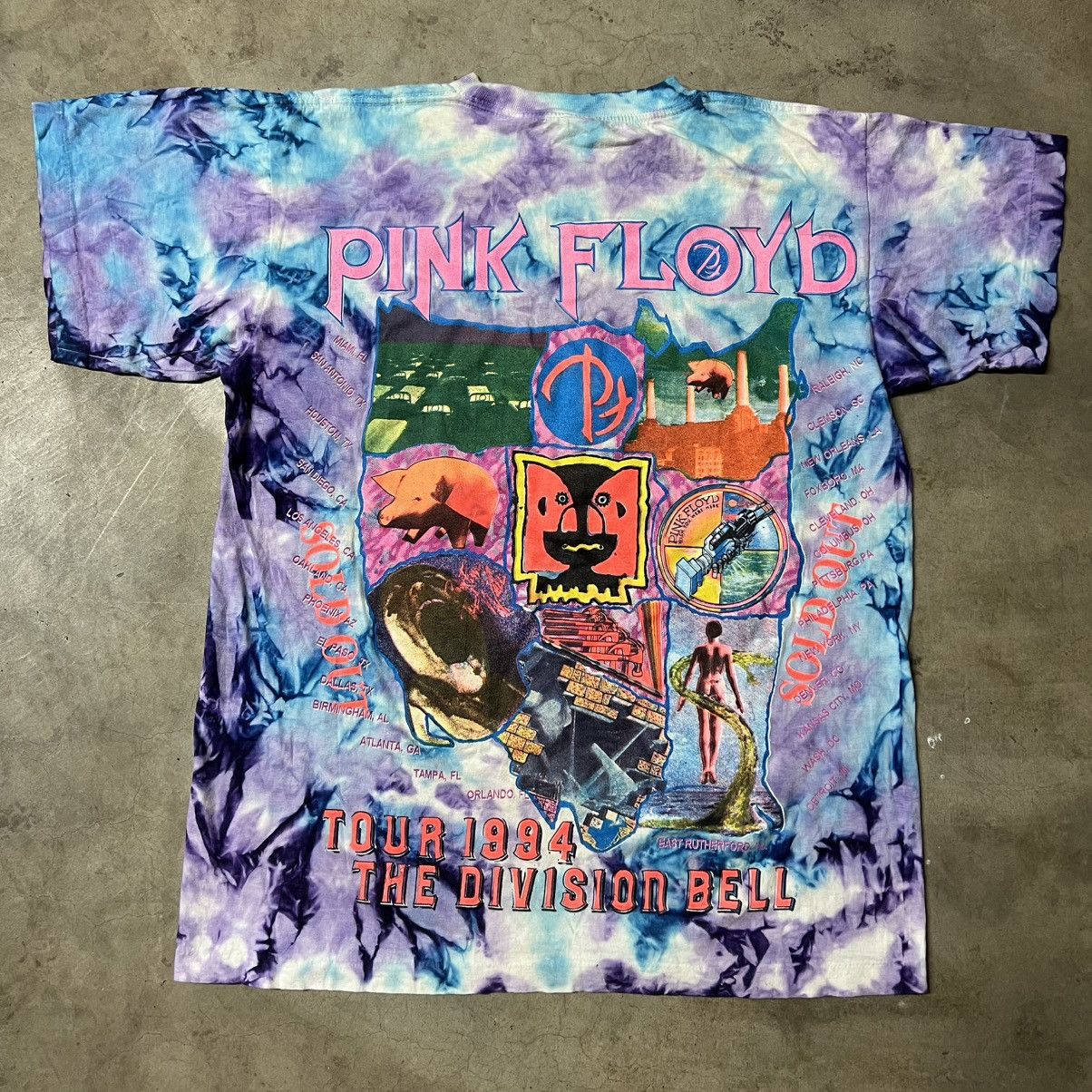 Band Tees × Vintage Vintage 80’s Pink Floyd Album Tribute AOP Band T-Shirt Size US XL / EU 56 / 4 - 6 Thumbnail