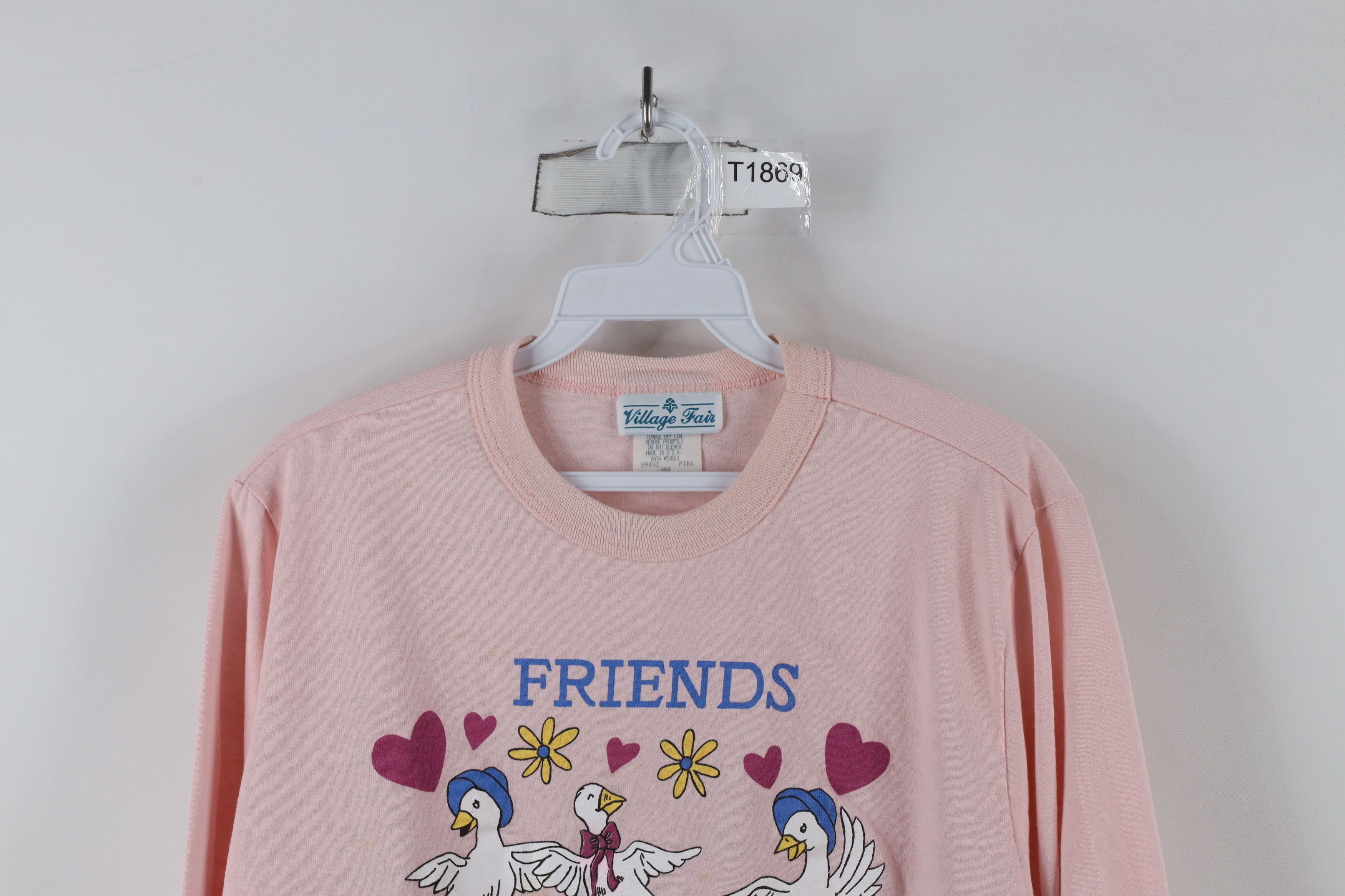 Vintage Vintage 90s Streetwear Friends Duck Pullover T-Shirt USA Size L / US 10 / IT 46 - 2 Thumbnail