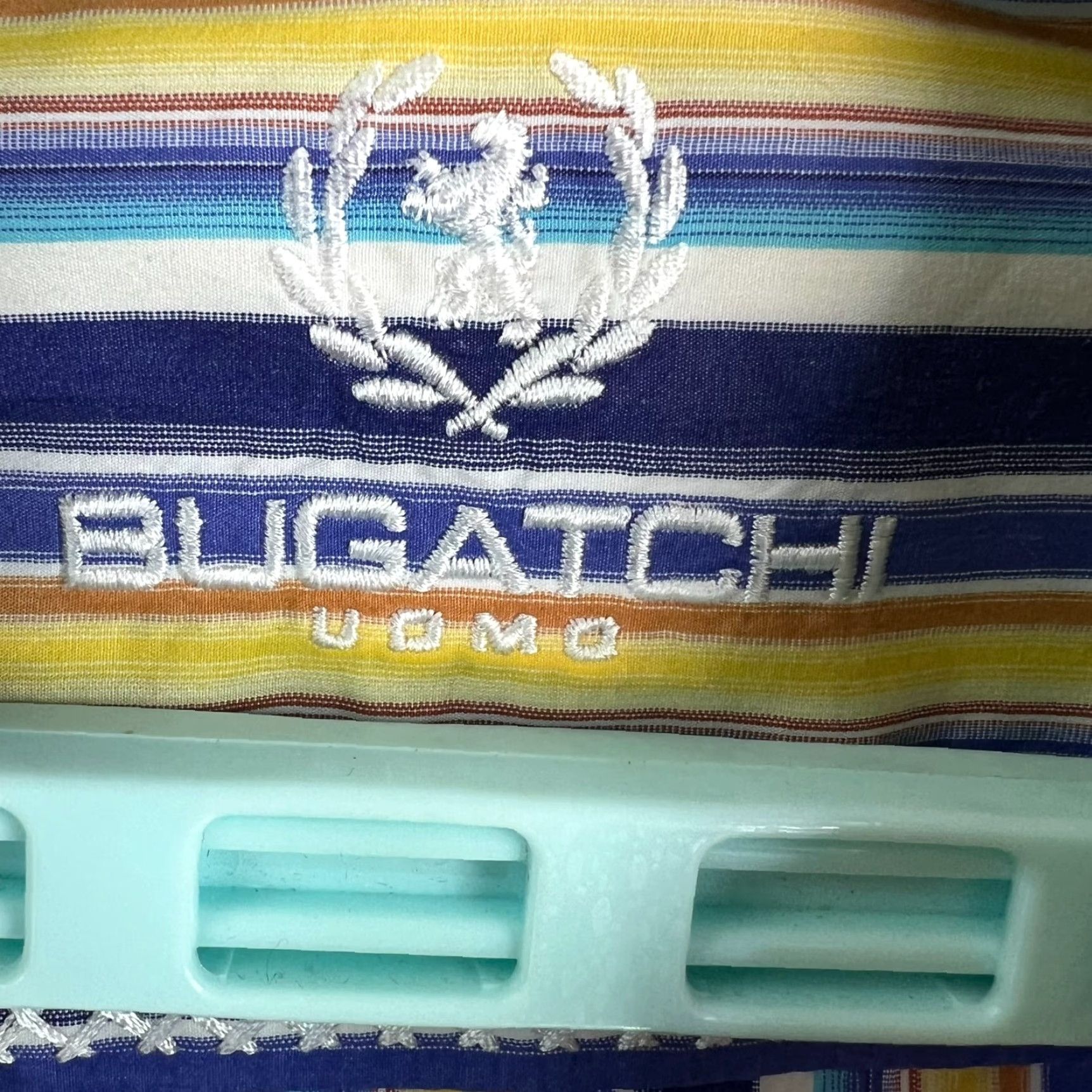 BUGATCHI Bugatchi Uomo Shirt XL Mens Blue Striped Long Sleeve Button-Up Cotton Designer City Classic Mens Size US XL / EU 56 / 4 - 6 Thumbnail