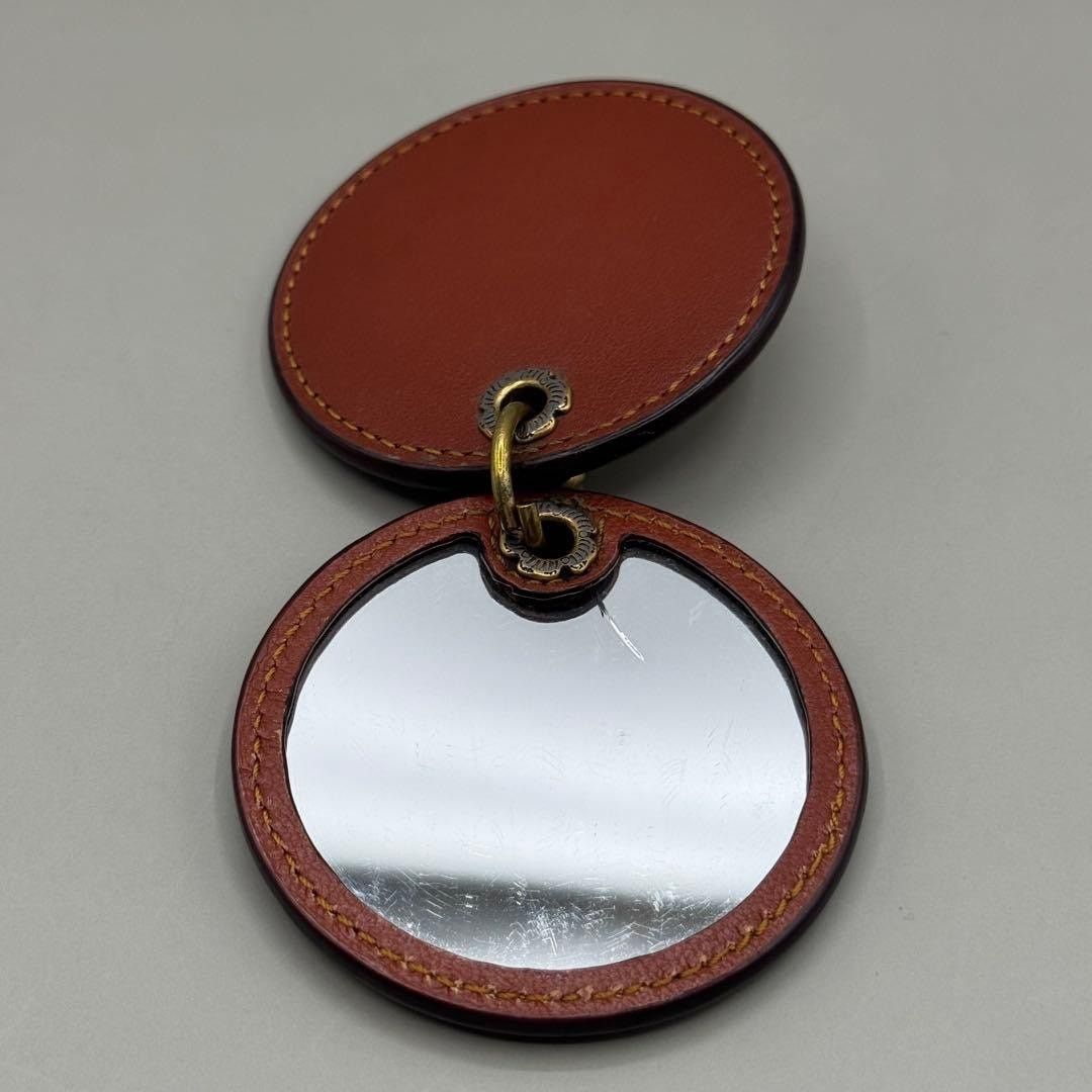 Coach Coach Brown Jacquard Circle Mirror Keychain Tea Rose Size ONE SIZE - 2 Thumbnail