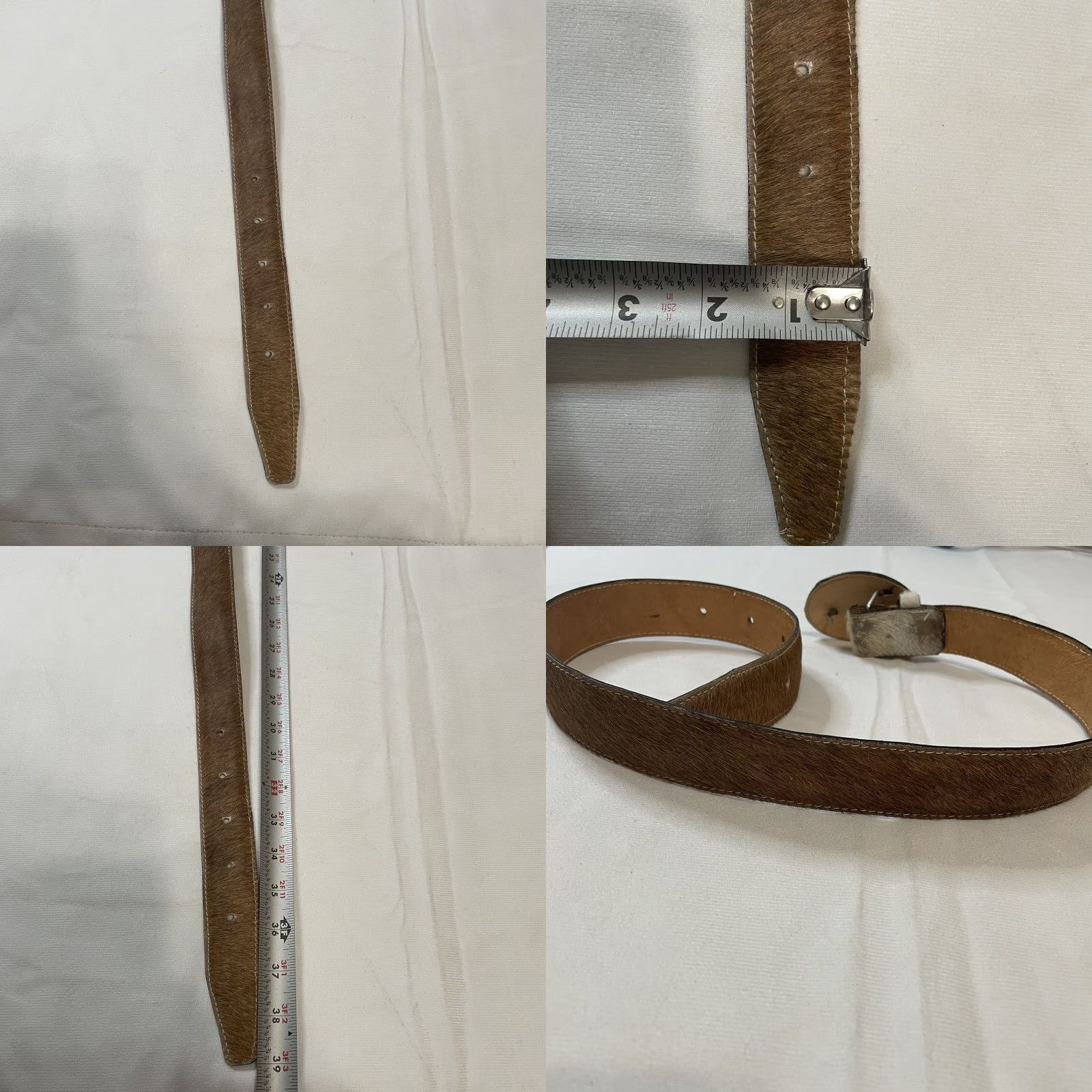 Imperial VTG Handmade Imperial Mexico Longhorn Fur Leather Cowhide Belt Western Tribal Men Belt Size ONE SIZE - 8 Thumbnail