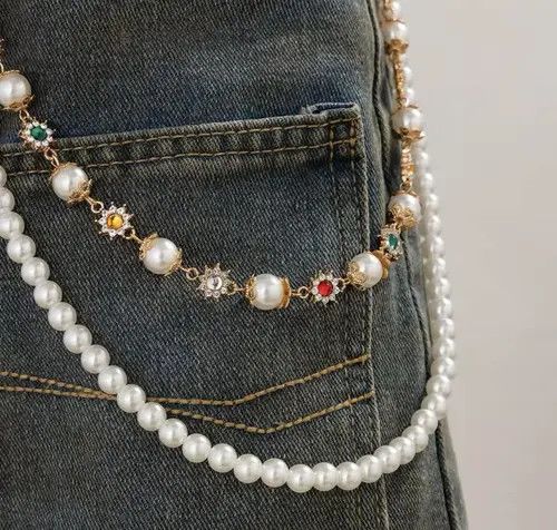 Other Exquisite Imitation Pearl Keychain Wallet Belt Chain Size ONE SIZE - 4 Thumbnail