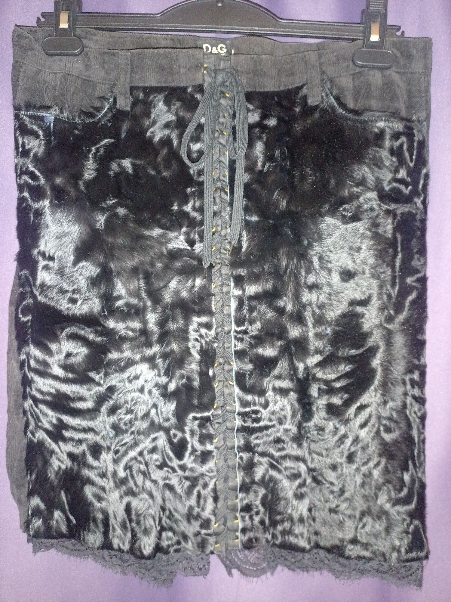Dolce & Gabbana Dolce Gabbana Fur Velvet Skirt Size 28" / US 6 / IT 42 - 2 Thumbnail