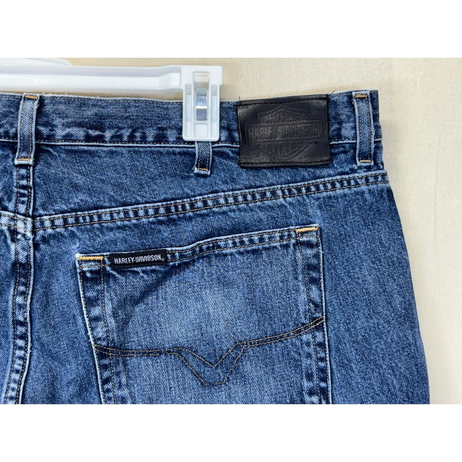 Harley Davidson Harley Davidson Men's Jeans Denim Blue Straight Leg 42x34 Size US 42 / EU 58 - 12 Thumbnail
