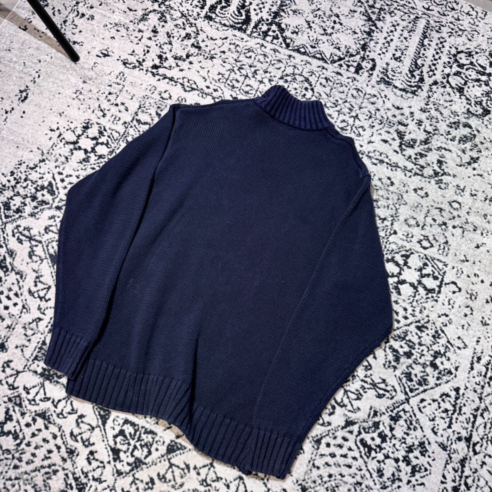 Disney × Vintage Vintage Disney Navy Cotton Halfzip Sweater Size L Y2K 90s Size US L / EU 52-54 / 3 - 12 Thumbnail