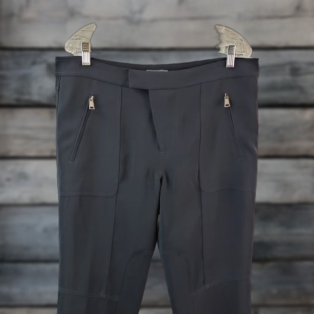 Vince Womens Patchwork Cargo Pants Sz 12 Blue Zip Pockets Tapered Leg