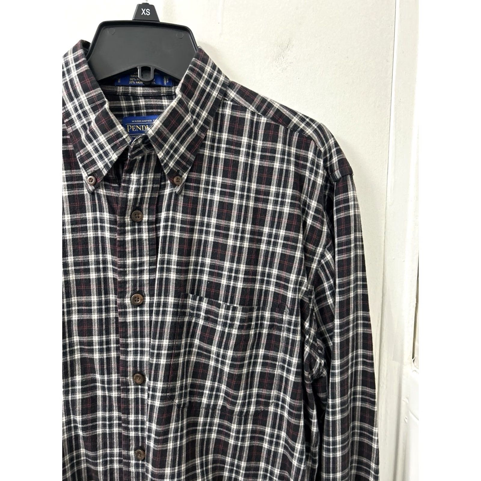 Pendleton Pendleton Shirt Mens Medium Black Plaid Merino Wool Pima Cotton Canterbury Cloth Size US M / EU 48-50 / 2 - 4 Thumbnail