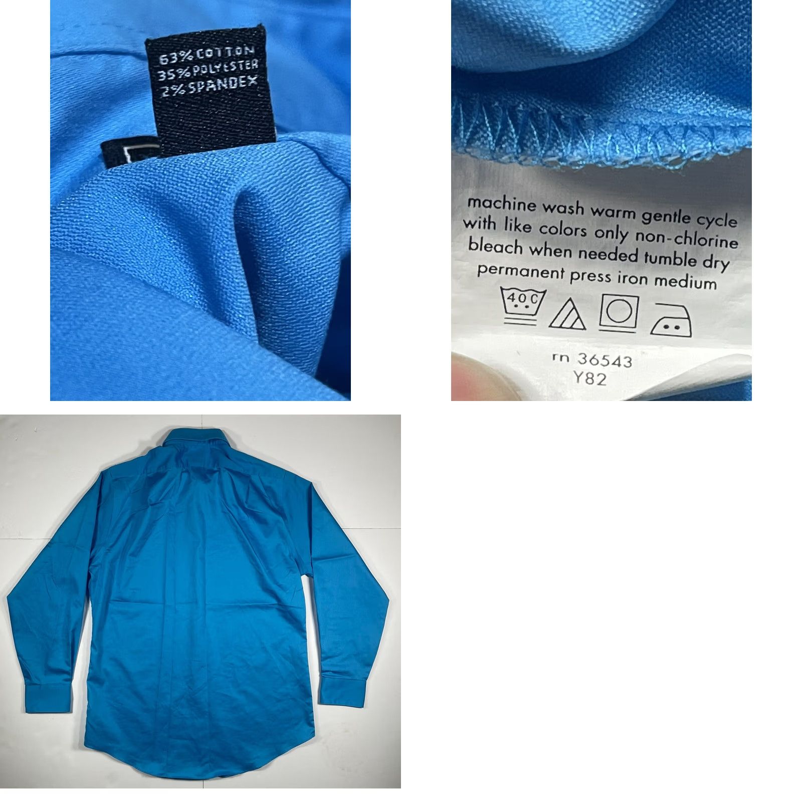 Arrow Arrow Shirt Mens S Blue USA Fitted ButtonUp LongSleeves Dress Size 36R - 8 Thumbnail