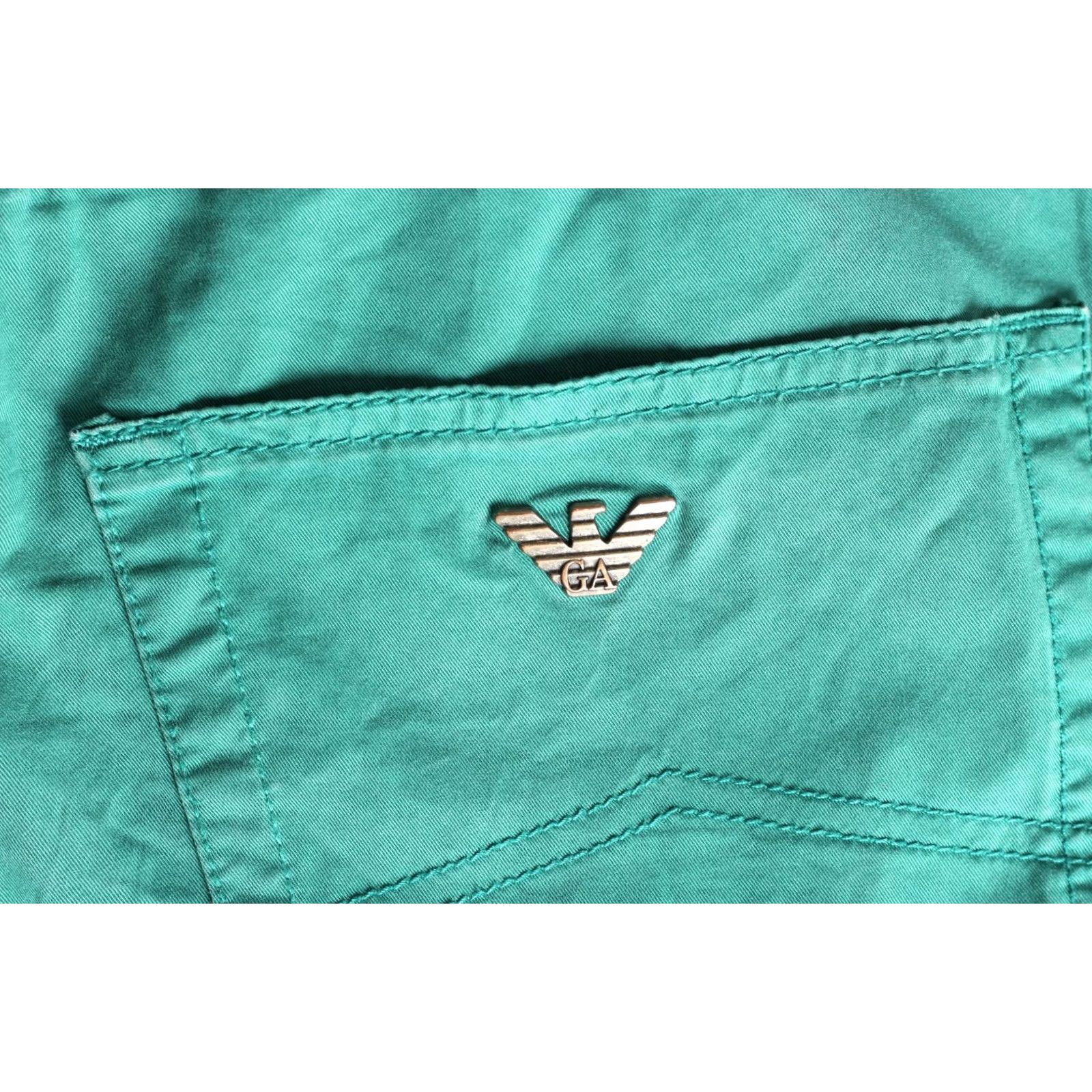Vintage ARMANI JEANS Trousers Pants Men Green Regular Fit Size W31 L33 DZ6286 Size US 31 - 5 Thumbnail