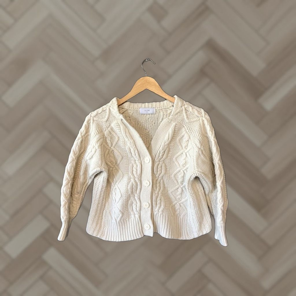 Vintage Slobe Iena Womens Ivory Long Sleeve Cardigan Sweatshirt Knit Size M Size M / US 6-8 / IT 42-44 - 1 Thumbnail