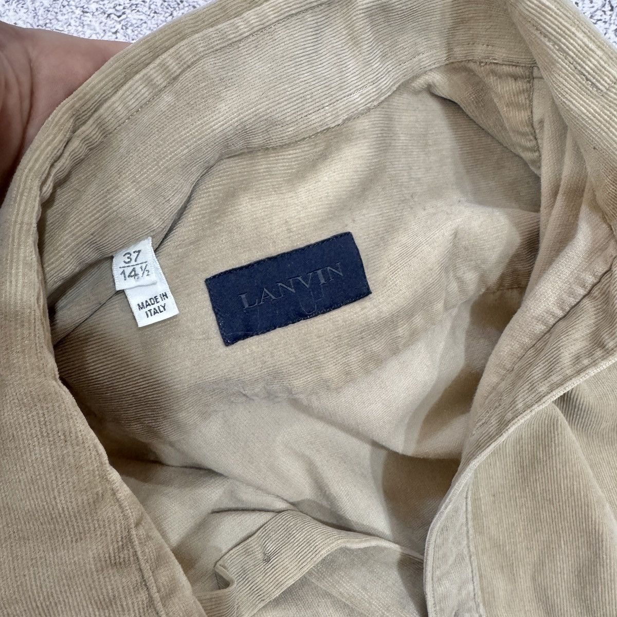 Lanvin Lanvin Beige Corduroy Shirt Size 37(M) Size US M / EU 48-50 / 2 - 5 Thumbnail