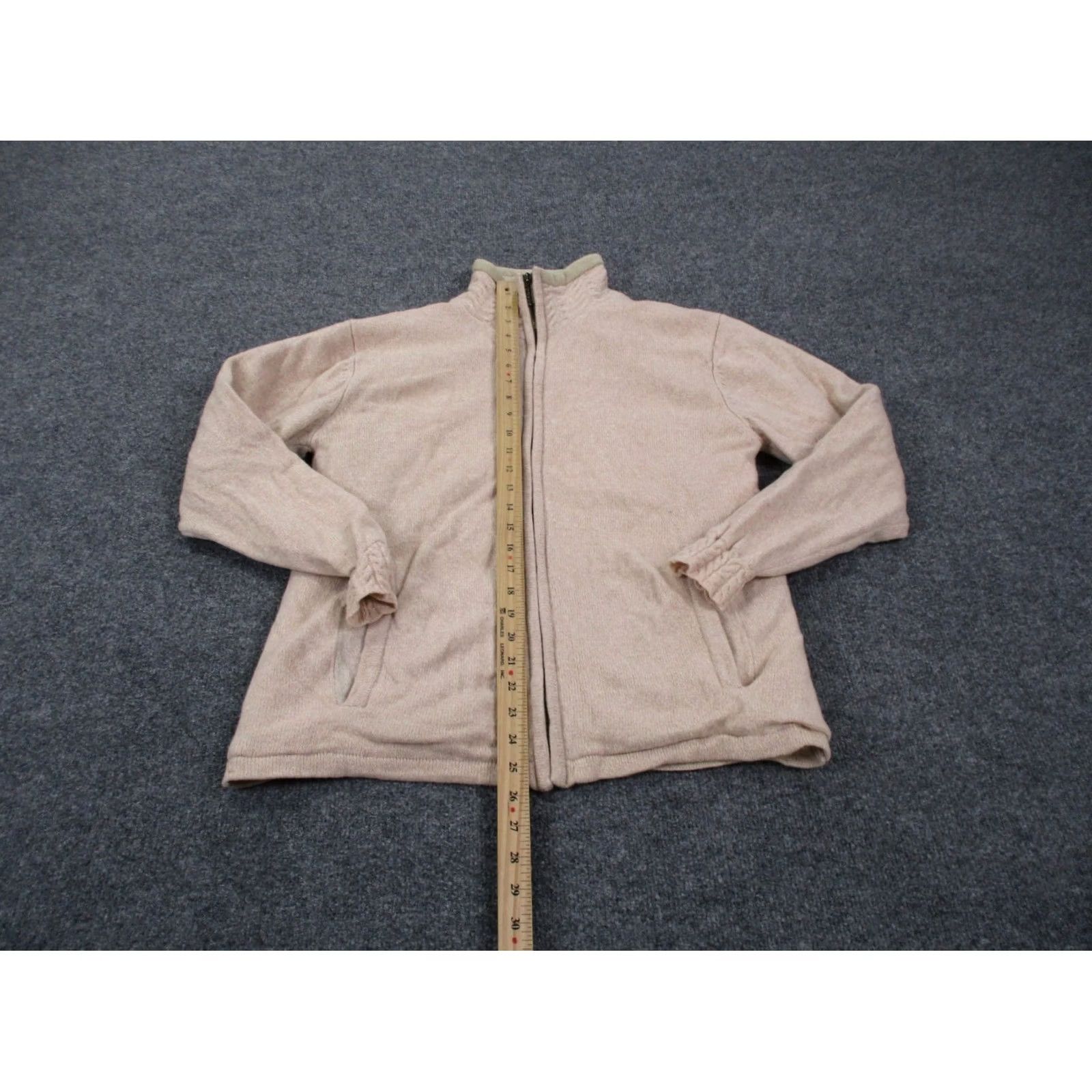 Vintage Carraig Donn Sweater Women M Beige Merino Wool Full Zip Knit Logo Lightweight Thermal Regular Size M / US 6-8 / IT 42-44 - 3 Thumbnail