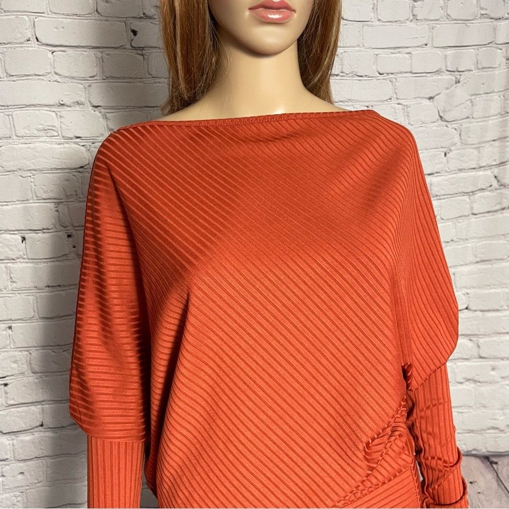 Other NWT New Parisian Asymmetrical Long Sleeve Orange Top Made i Size S / US 4 / IT 40 - 3 Thumbnail
