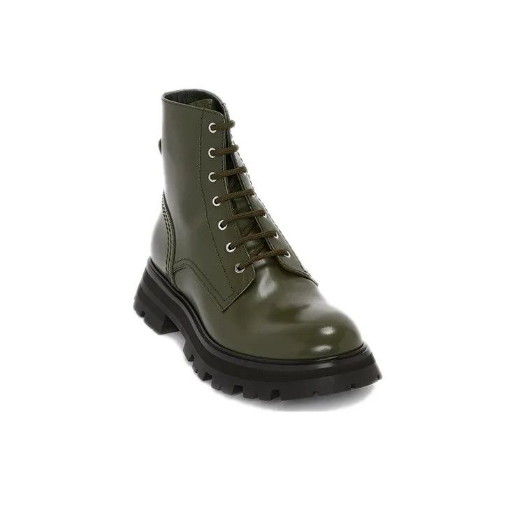 Alexander McQueen o1y0225 Ankle Boots in Military Green Size US 6 / IT 36 - 2 Thumbnail