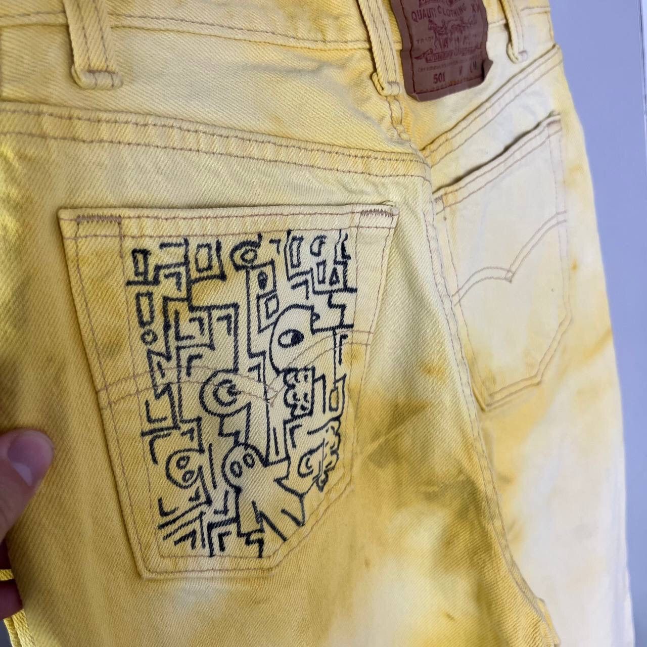 Levi's Rare Levi’s Vintage Archive Baggy Custom Yellow Made In USA Size 32" / US 10 / IT 46 - 4 Thumbnail