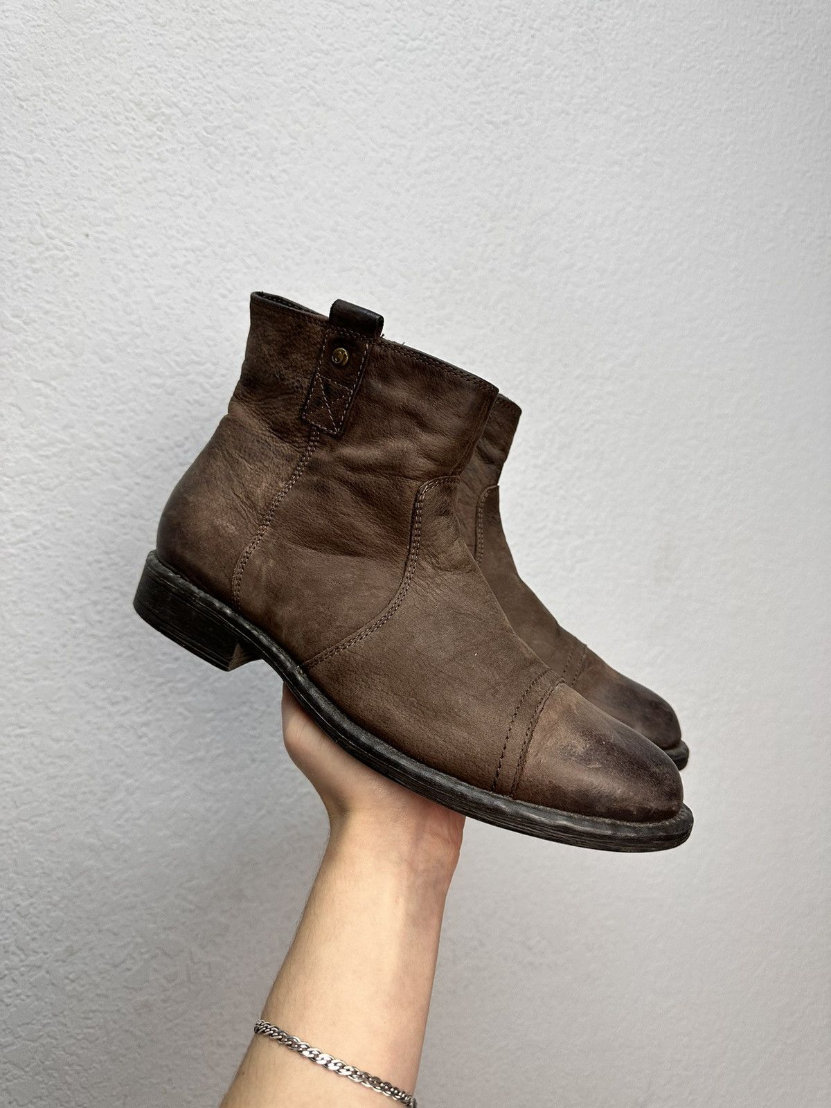 Dirk Bikkembergs RARE LEATHER BOOTS RICK OWENS STYLE AVANT-GARDE SUIDE Guidi Size US 8 / EU 41 - 3 Thumbnail