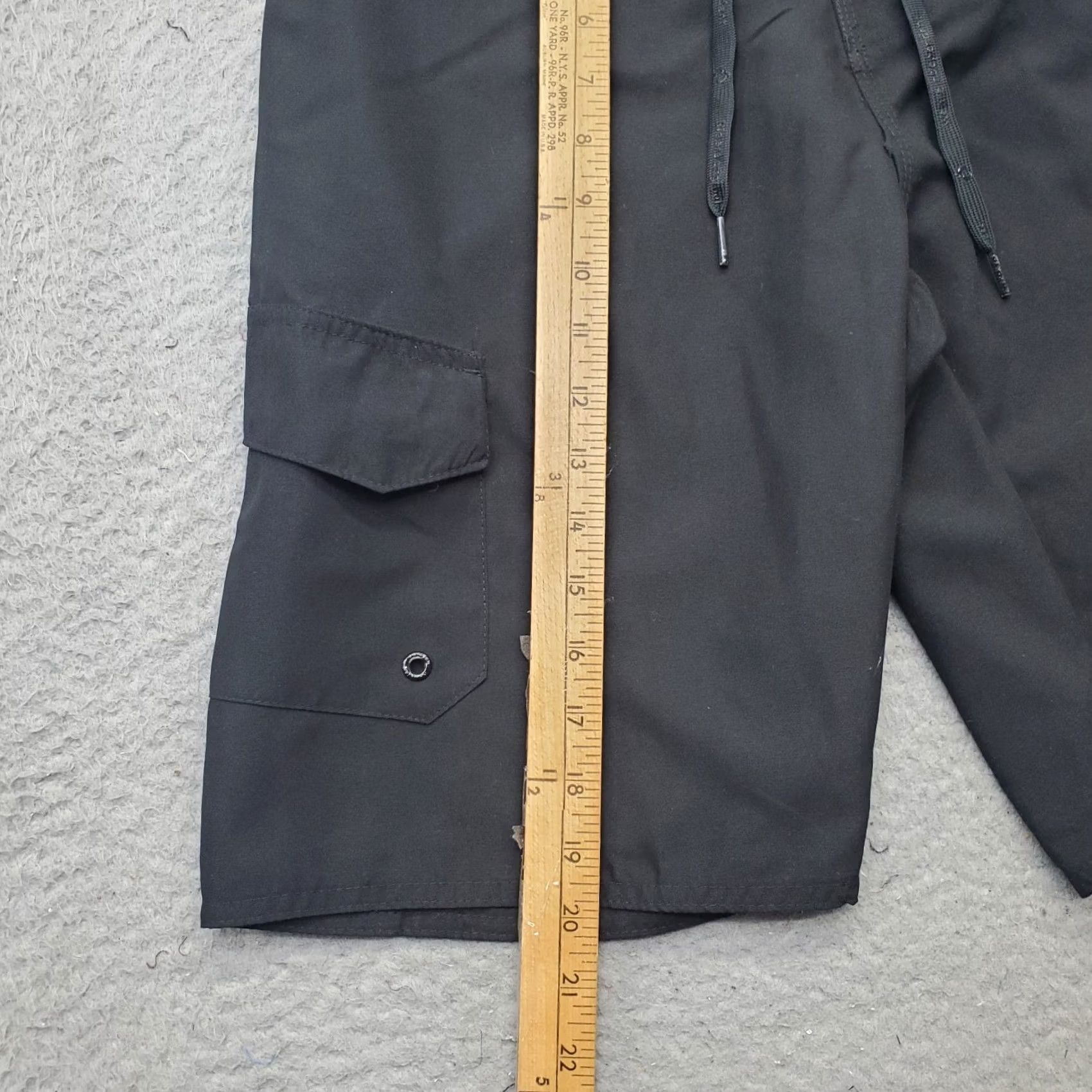 Hang Ten Hang Ten Mens Board Shorts 28 Black Flat Front Swimwear Beach Drawstring Waist Mens Size 28 Black Board Shorts Men Size US 28 / EU 44 - 3 Thumbnail