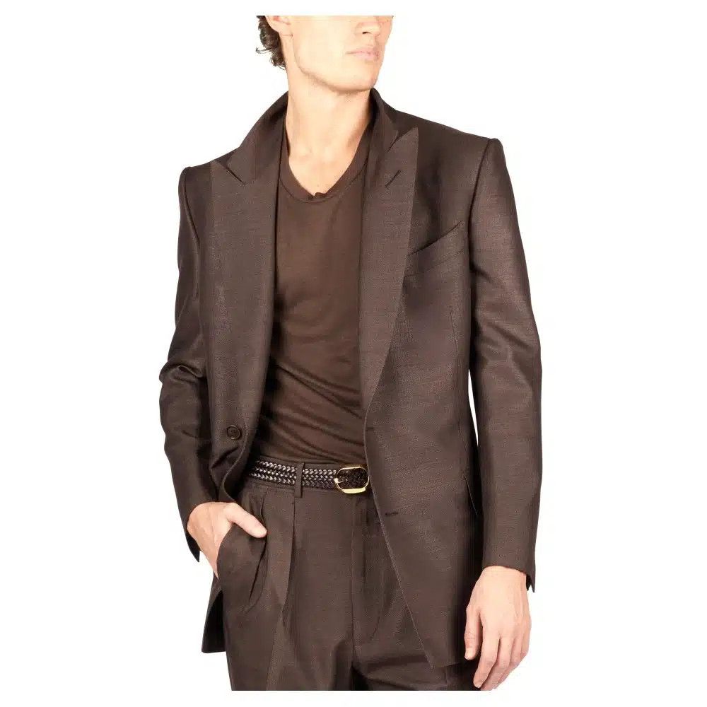 Tom Ford o1loc1c0425 PLAR06 Pure Silk Atticus Jacket in Dark Brown Size US L / EU 52-54 / 3 - 2 Thumbnail