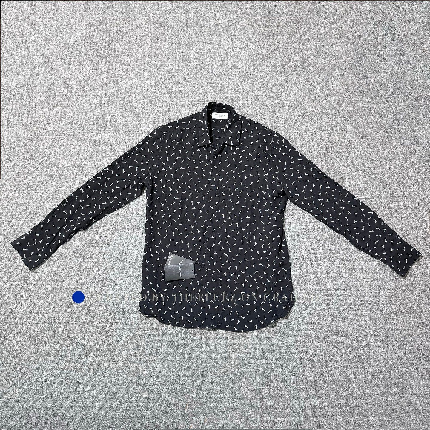 Saint Laurent Paris Eiffel Tower Print Black Shirt - Size S Size US S / EU 44-46 / 1 - 1 Thumbnail