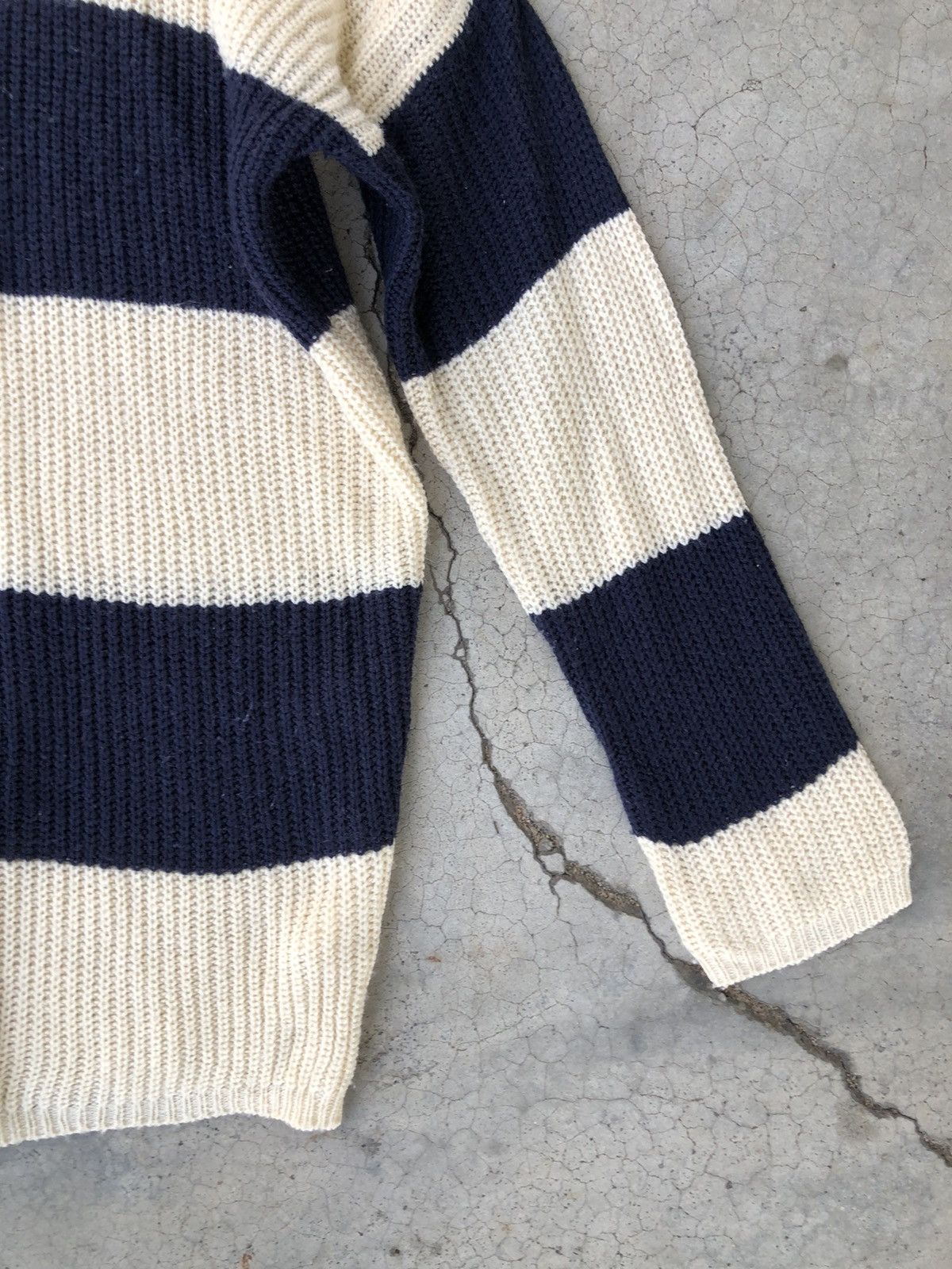 Japanese Brand Vintage Stripe Knitsweater, Coats, Jacket Pullover Size US XL / EU 56 / 4 - 4 Thumbnail