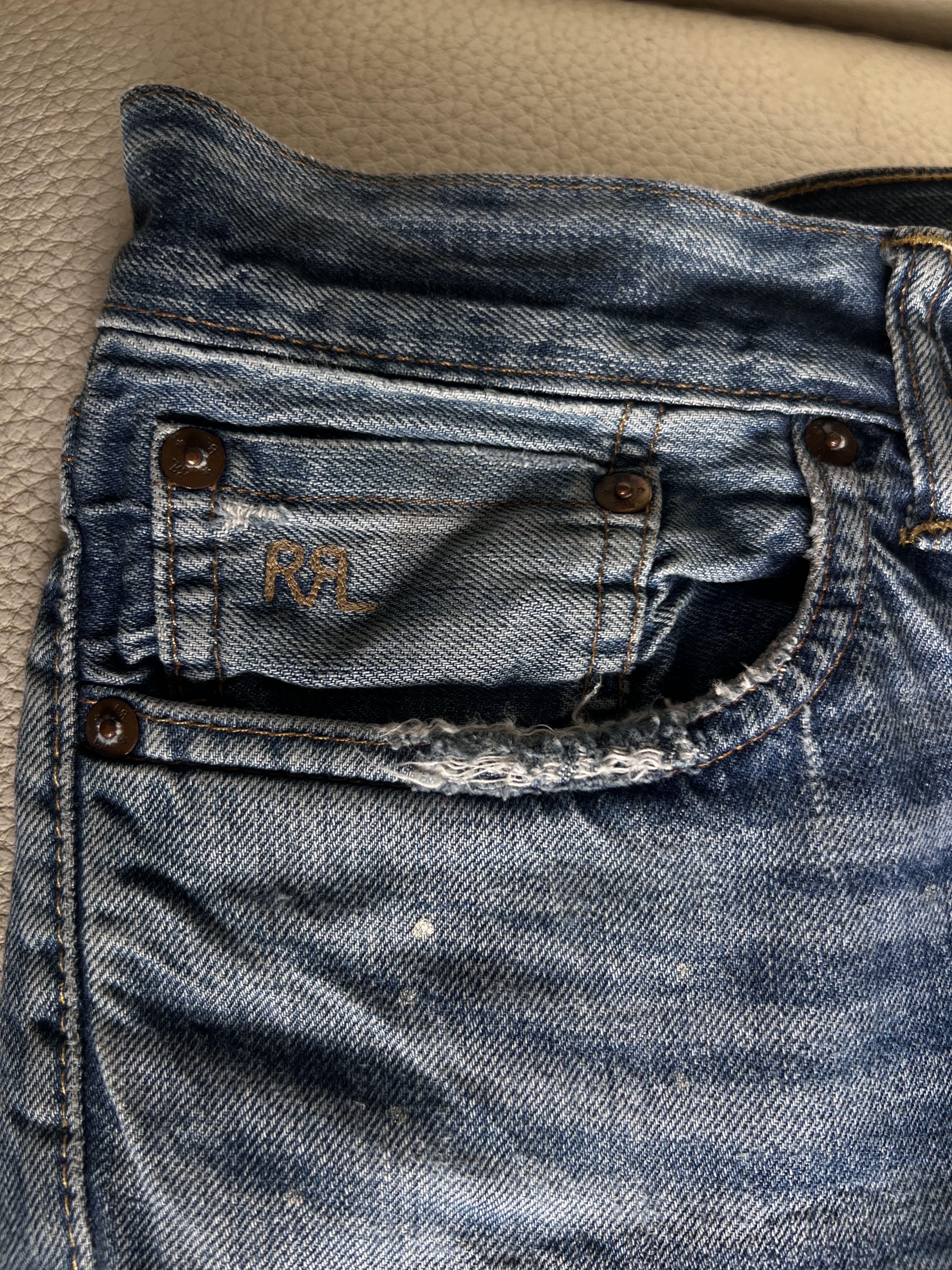 RRL Ralph Lauren Ralph Lauren RRL Paint Denim Size US 29 - 2 Thumbnail
