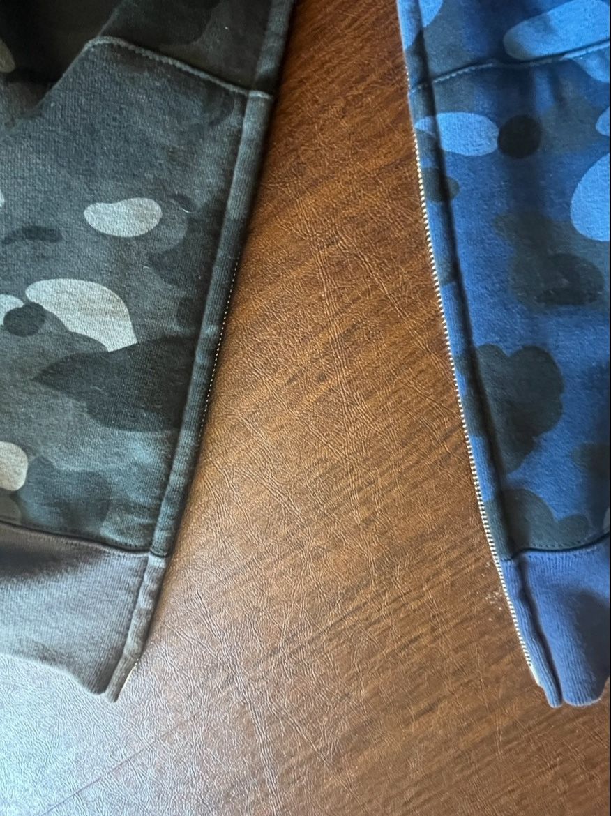 Bape BAPE Separate Shark Hoodie Blue & Black Camo Size US M / EU 48-50 / 2 - 6 Thumbnail