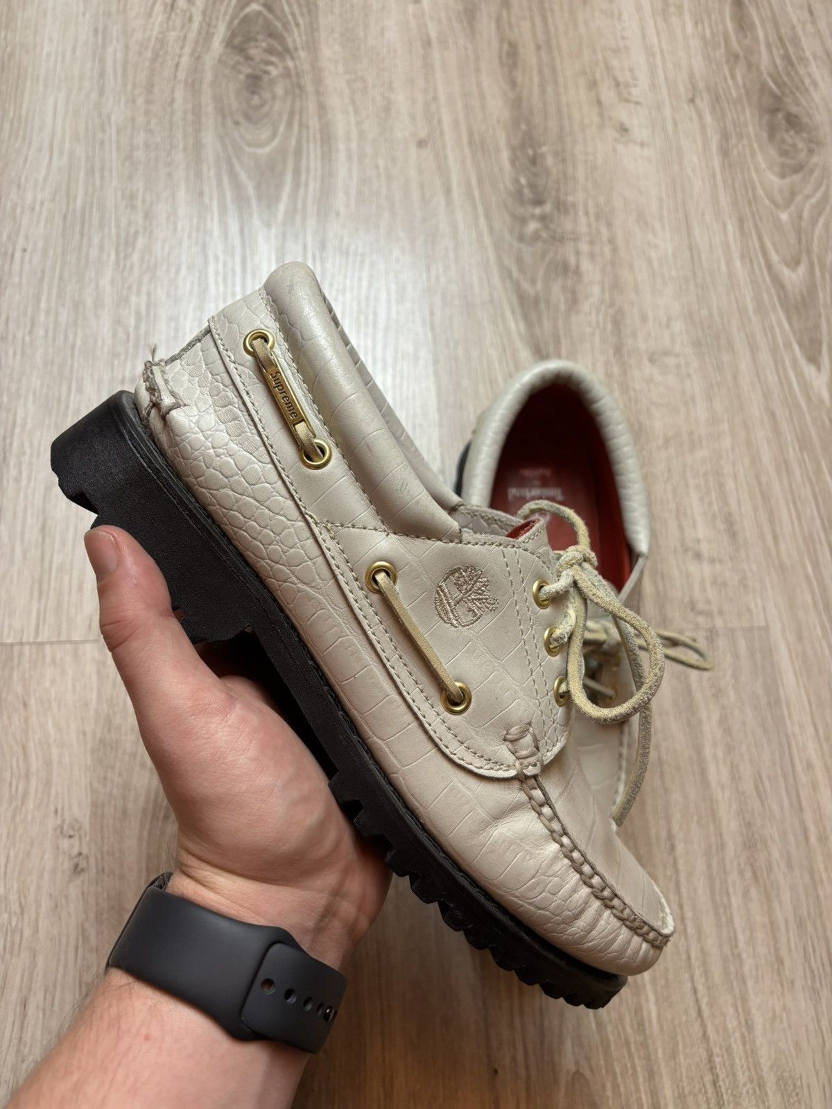 Supreme × Timberland Timberland x Supreme Boat shoes 'White Gator' Size US 9 / EU 42 - 2 Thumbnail