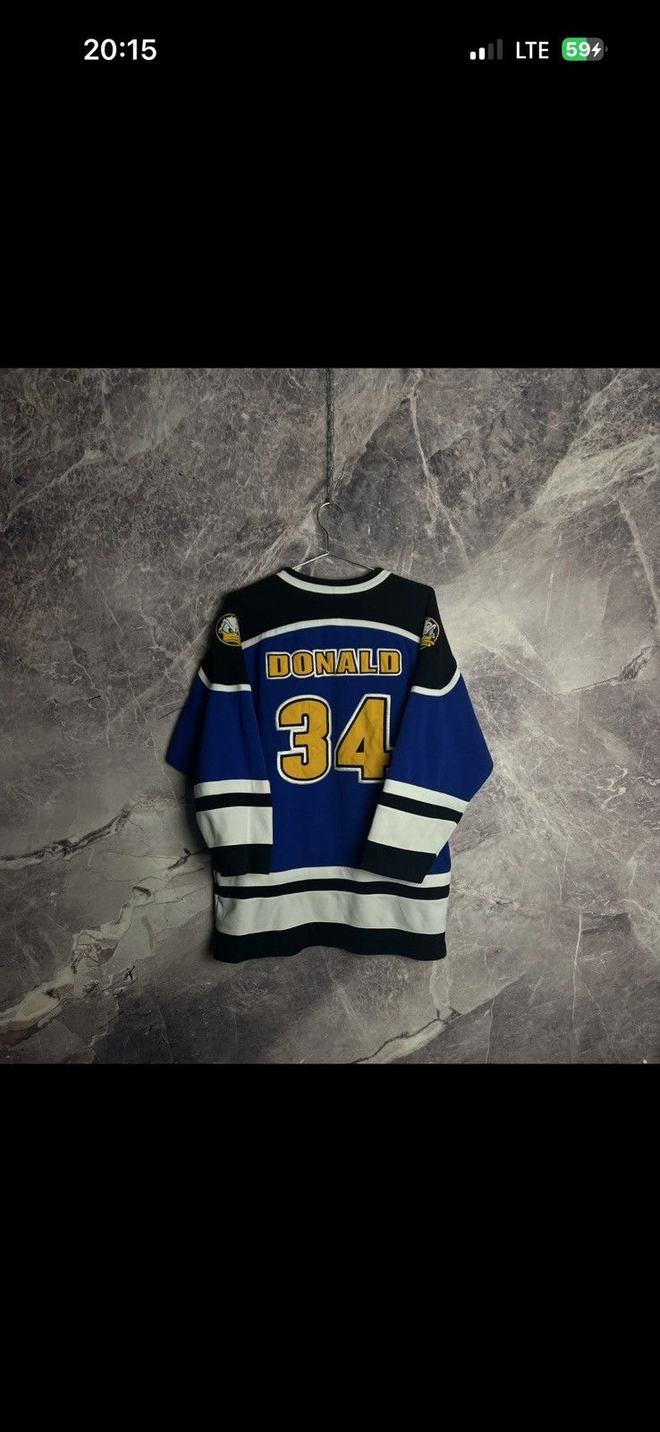 Disney Crazy Y2K! Vintage Disney Donald Duck ice hockey jersey ! Size US M / EU 48-50 / 2 - 9 Thumbnail