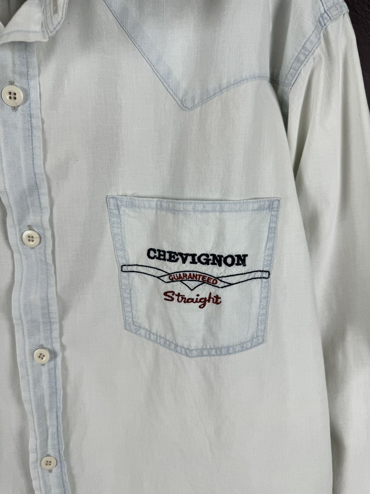 Chevignon × Vintage Chevignon vintage western light blue denim shirt size XL Size US XL / EU 56 / 4 - 7 Thumbnail