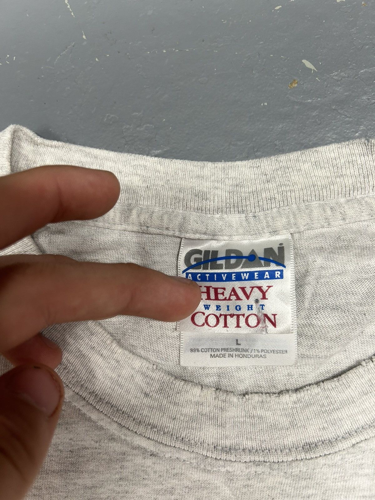 Vintage Crazy Vintage 90s Essential Grey USA Navy Graphic Tee Shirt Size US L / EU 52-54 / 3 - 3 Thumbnail