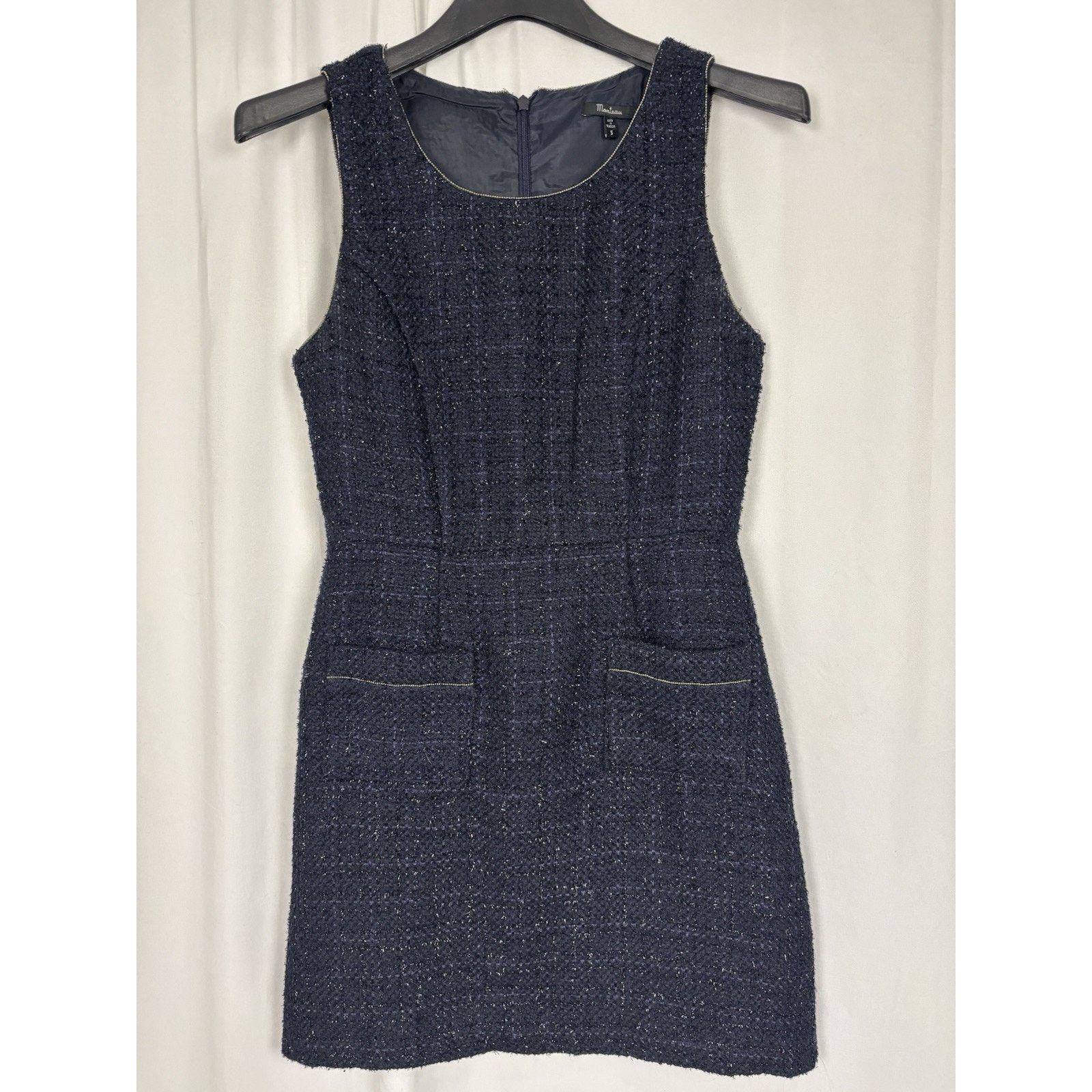 Other Monteau Dark Blue Sparkly Tweed Dress Jumper Sleeveless S Size S / US 4 / IT 40 - 1 Thumbnail
