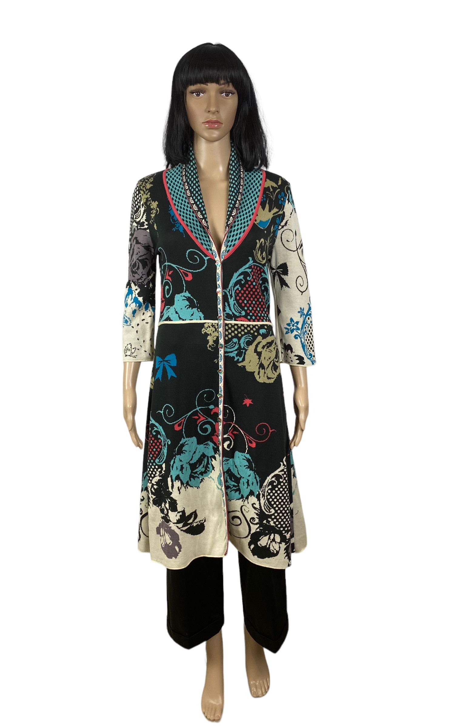 Designer IVKO woman knit printed coat size S Size S / US 4 / IT 40 - 2 Thumbnail
