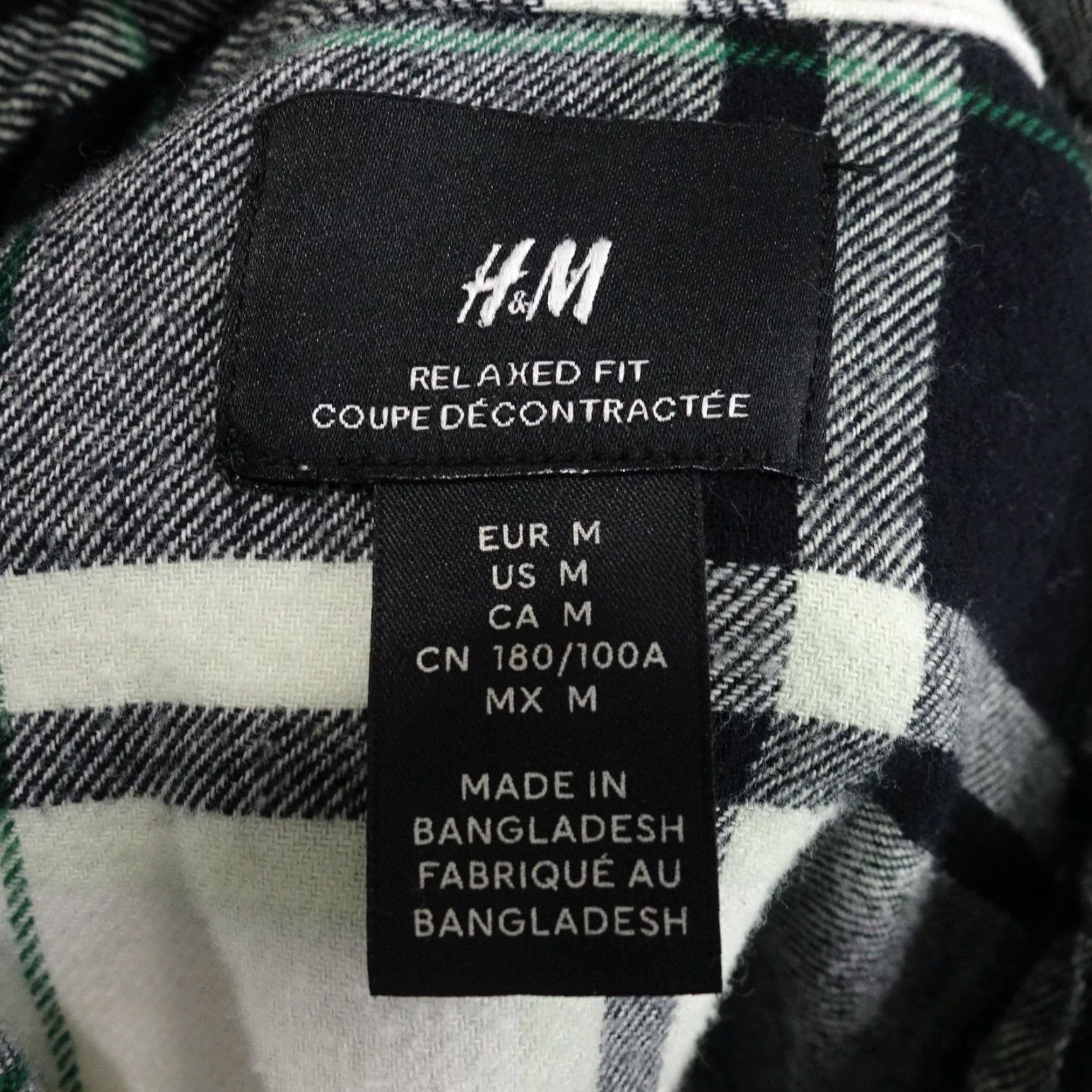 H&M H&M Shirt Mens M Black Gray Plaid Flannel Long Sleeve Button Up Casual Size US M / EU 48-50 / 2 - 6 Thumbnail