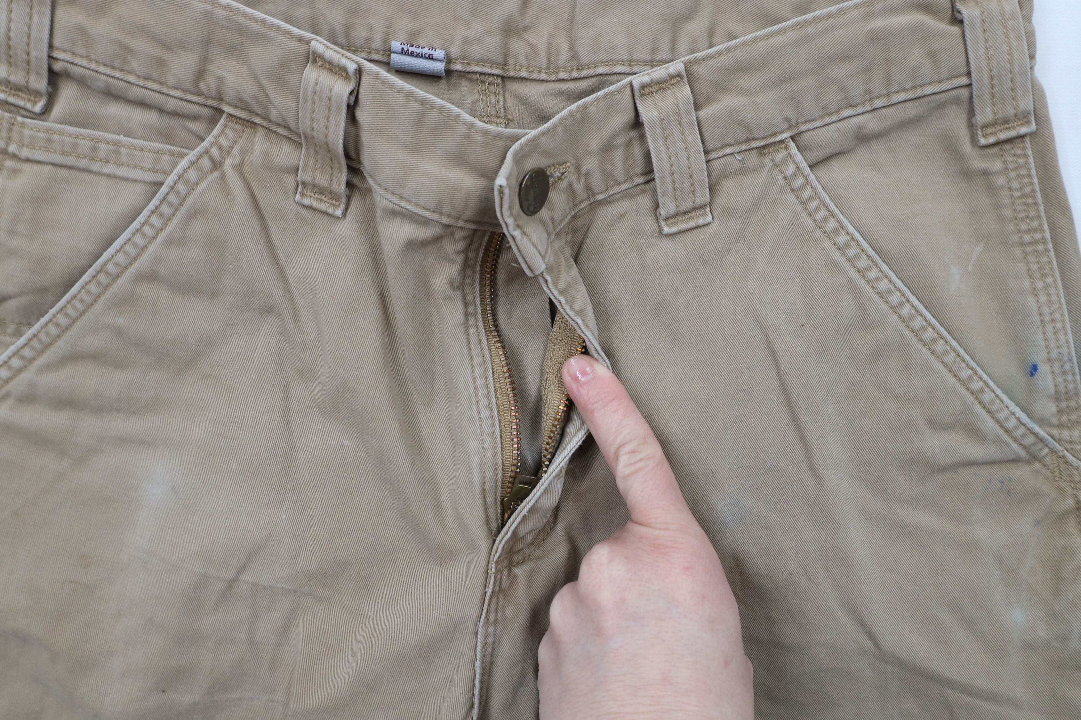 Carhartt × Vintage Vintage Y2K Carhartt Relaxed Fit Dungaree Pants Dark Khaki Size US 32 / EU 48 - 9 Thumbnail