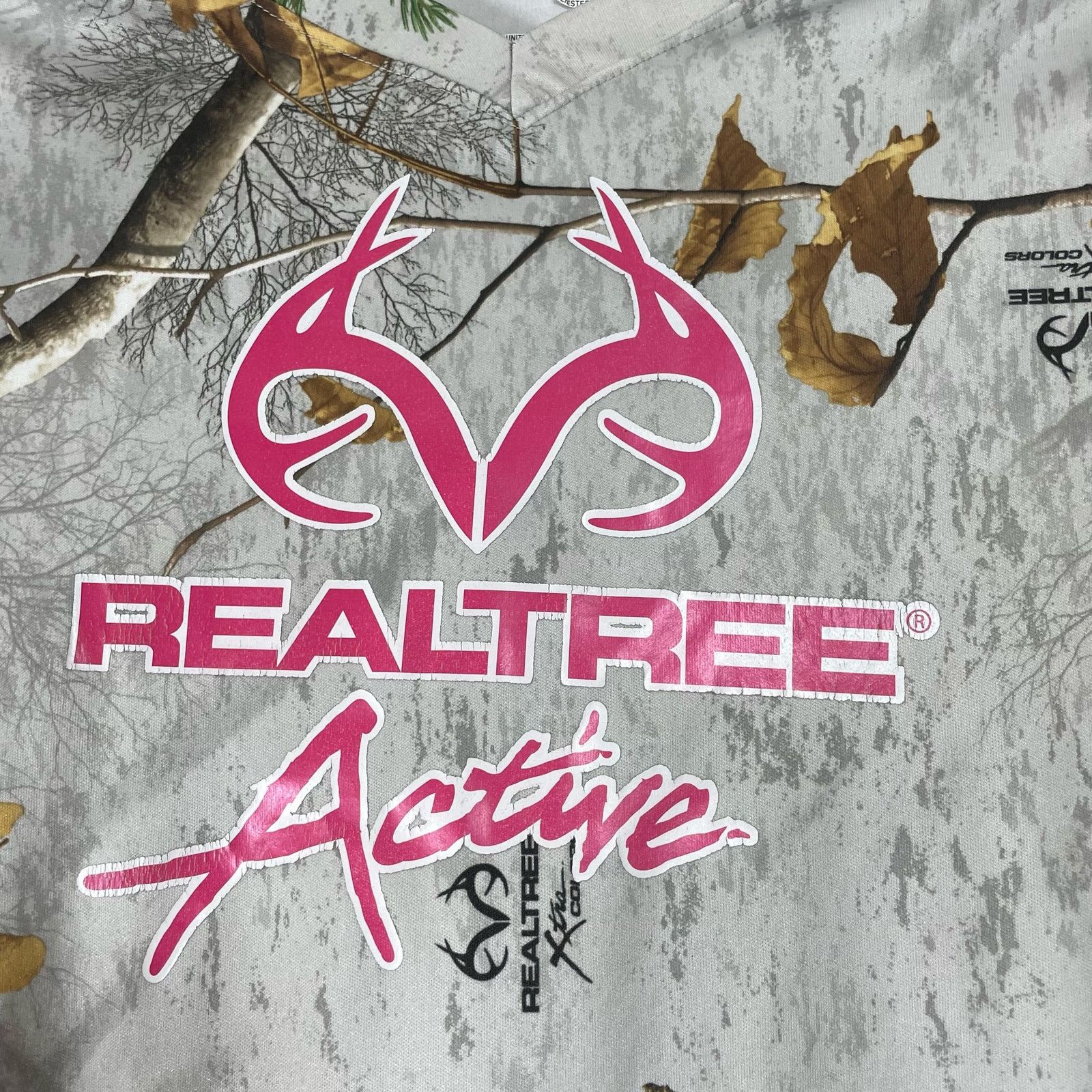 Realtree Realtree Active Light Gray Leaf Short Sleeve Tee - Medium Size M / US 6-8 / IT 42-44 - 3 Thumbnail