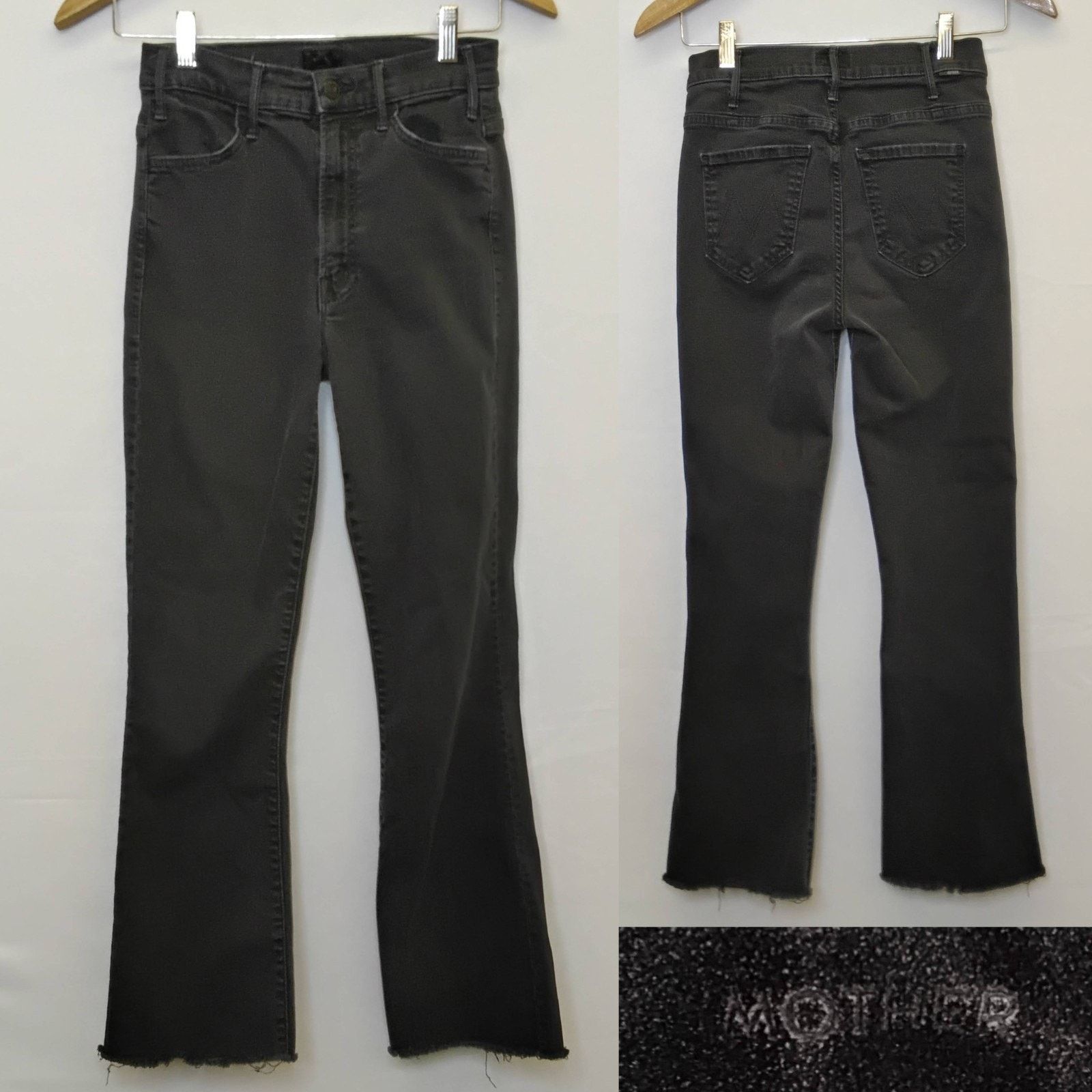 MOTHER Mother The Hustler Ankle Fray Jeans Women's 25x25 Black Wash Size 25" / US 0 / IT 36 - 1 Thumbnail