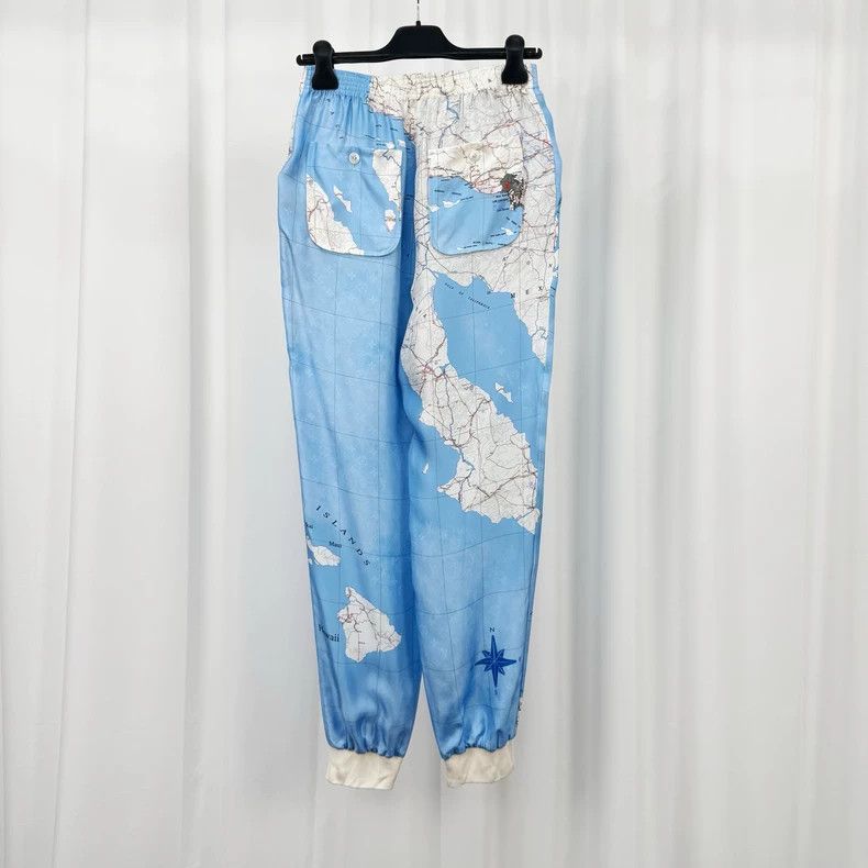 Louis Vuitton Louis Vuitton Nautical Blue and White Full Print Silk Pant Size 33" - 2 Thumbnail
