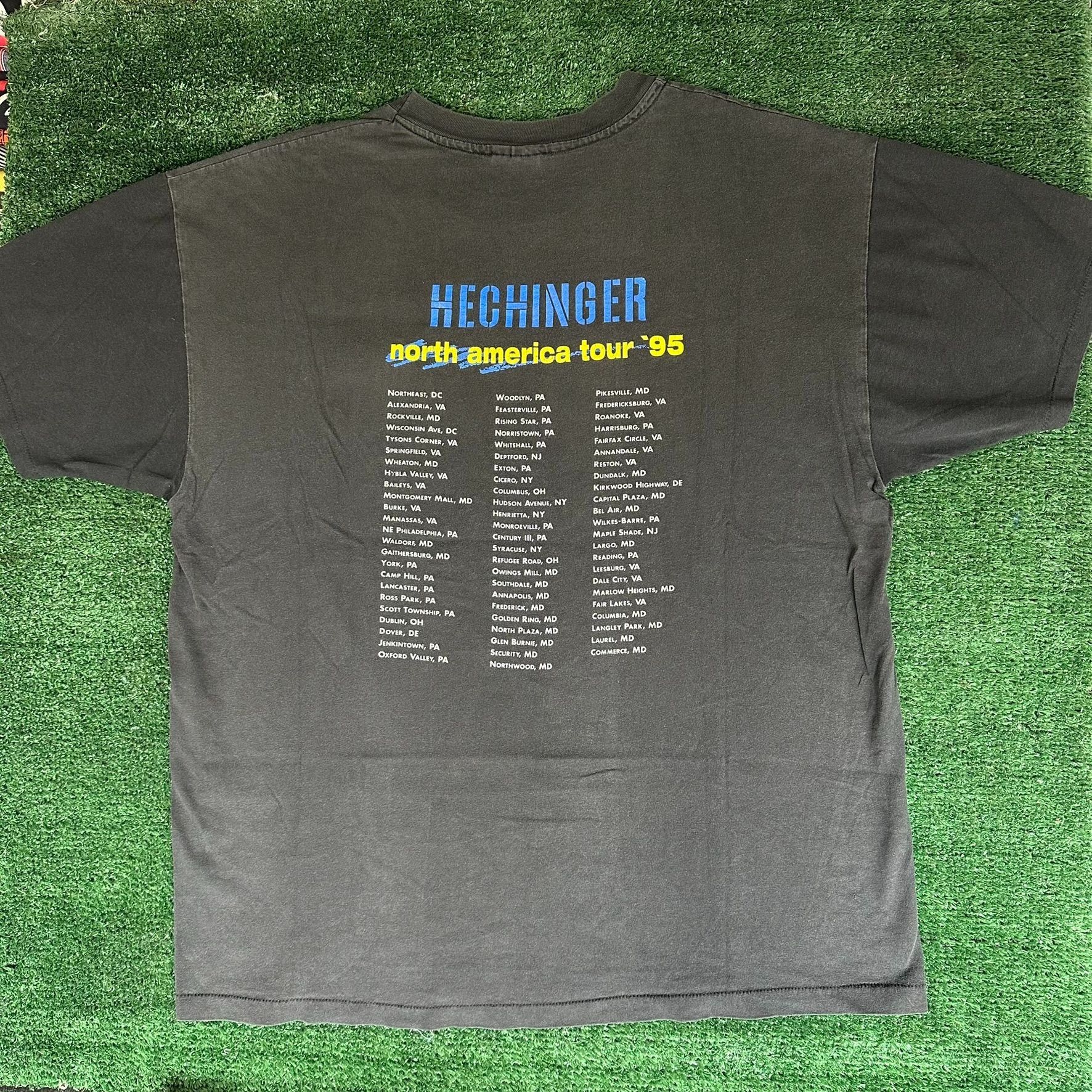Hanes Vintage 90s Hechinger Faded Black T-Shirt Boxy Single Stitch Size US XL / EU 56 / 4 - 6 Thumbnail