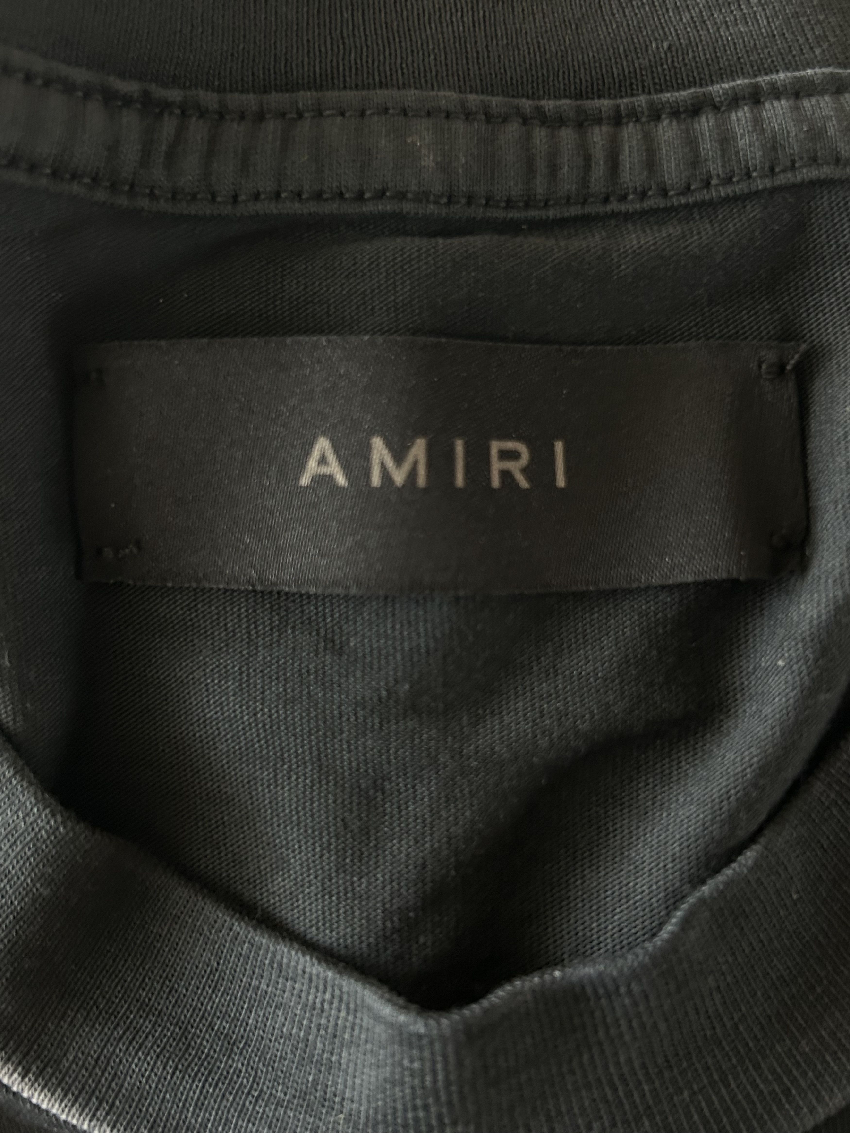Amiri Amiri Faded Black & Yellow Track Logo T-Shirt Size US S / EU 44-46 / 1 - 3 Thumbnail